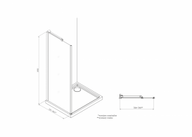Стінка бічна для душового куточка Roca Metropolis 80x195 см профіль алюміній хром прозоре скло AMP3508012M