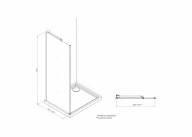Стенка боковая для душевого уголка Roca Metropolis 90x195 см профиль алюминий хром прозрачное стекло AMP3509012M