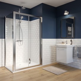 Стенка боковая душевая Kolo Geo 90 см прозрачное стекло профиль серебряный 560.127.00.3
