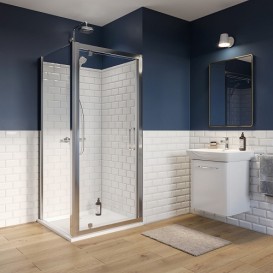 Стенка боковая душевая Kolo Geo 90 см прозрачное стекло профиль серебряный 560.127.00.3
