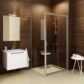 Стенка для душевой кабины Ravak Blix BLPS-80 профиль сатин стекло grape 9BH40U00ZG