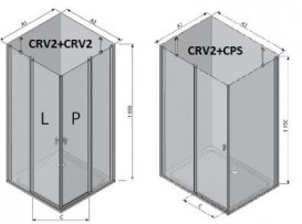 Стенка для душевой кабины Ravak Chrome CPS-90 профиль сатин прозрачное стекло 9QV70U00Z1