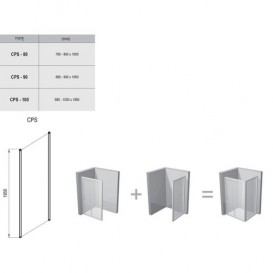 Стенка для душевой кабины Ravak Chrome CPS-90 профиль сатин прозрачное стекло 9QV70U00Z1