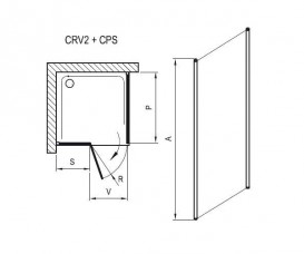 Стенка для душевой кабины Ravak Chrome CPS-90 профиль сатин прозрачное стекло 9QV70U00Z1
