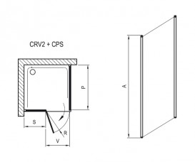 Стінка для душової кабіни Ravak Chrome CPS-90 полірований алюміній прозоре скло 9QV70C00Z1