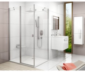 Стенка для душевой кабины Ravak Chrome CPS-80 профиль сатин стекло transparent 9QV40U00Z1