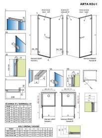 Стінка душова бічна Radaway Arta S1 100 хром прозоре скло 386022-03-01