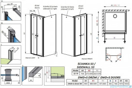 Стінка душова бокова Radaway Eos S3 70 хром/прозоре скло 13799448-01