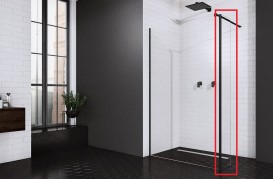 Стенка душевая боковая Radaway Walk-in Modo SW Black 30 чёрный прозрачное стекло 388000-54-01