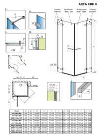 Стенка душевая фронтальная Radaway Arta KDD II 235 правая хром прозрачное стекло 386170-03-01R