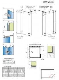 Стенка душевая фронтальная Radaway Arta Walk-in W3 100 хром прозрачное стекло 386210-03-01