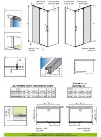 Стенка душевая фронтальная Radaway Espera KDJ Wall 550 правая хром прозрачное стекло 380232-01R