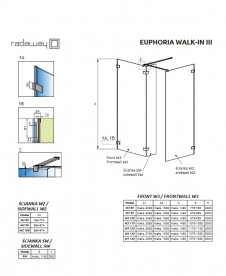 Стінка душова фронтальна Radaway Euphoria Walk-in III W3 90 хром прозоре скло 383131-01-01