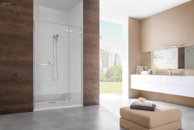 Стінка душова фронтальна Radaway Euphoria DWJ Wall 243 ліва хром прозоре скло 383212-01L