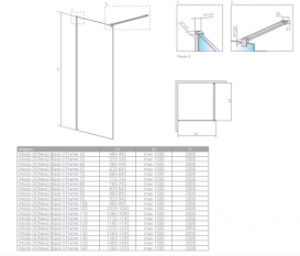 Стінка душова передня Radaway Modo New Gold II 100-140×200-230 золото/прозоре скло 389906-09-01