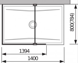 Стінка душова Jika Cubito Pure L-образна сріблястий профіль прозоре скло H2694250026681