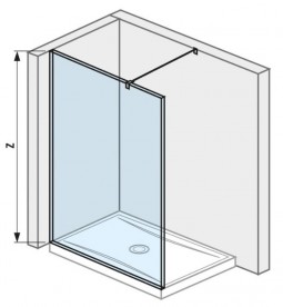 Стенка душевая Jika Cubito Pure Perla Glass 130 см серебристый профиль прозрачное стекло H2674240026681