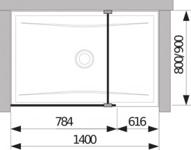 Стінка душова Jika Cubito Pure Perla Glass 78 см сріблястий профіль прозоре скло H2684200026681