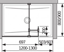 Стенка душевая Jika Cubito Pure Perla Glass 69.7 см серебристый профиль прозрачное стекло H2684210026681