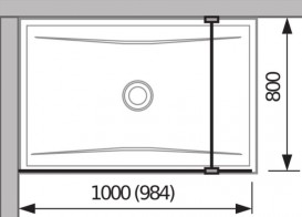 Стенка душевая Jika Cubito Pure Perla Glass 100 см серебристый профиль прозрачное стекло H2694280026681