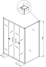 Стенка душевая Kolpa-San SQ Line TS 75/CH 75х190 см профиль белый/стекло шиншилла 527570