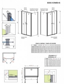 Стінка душова Radaway EOS II S1 80 права профіль хром прозоре скло 3799410-01R