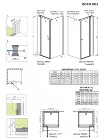 Стенка душевая Radaway EOS II S2 70 правая профиль хром прозрачное стекло 3799428-01R