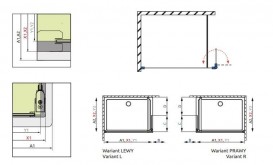 Стенка душевая Radaway Eos II Walk-in 90 правая профиль хром прозрачное стекло 3799501-01R