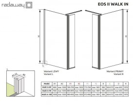 Стінка душова Radaway Eos II Walk-in 80 ліва профіль хром прозоре скло 3799500-01L