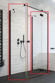 Стінка душова Radaway Essenza New Black S1 70 чорний / прозоре скло 384048-54-01