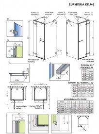 Стенка душевая Radaway Euphoria S1 100 хром прозрачное стекло 383052-01