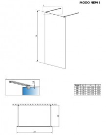 Стенка душевая Radaway Modo New Black I Walk-in 120-150x150-230 черный/прозрачное стекло 388901-54-01