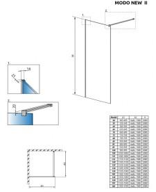 Стінка душова Radaway Modo New II Walk-in 125 профіль хром прозоре скло 389125-01-01