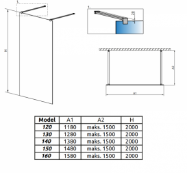 Стенка душевая Radaway Modo X I Walk-in 140 см хром/прозрачное стекло 388344-01-01