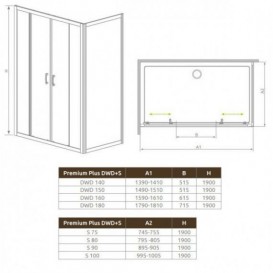Стінка душова Radaway Premium Plus S 80 профіль хром прозоре скло 33413-01-01N