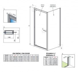Стінка душова Radaway Twist S 100 профіль хром прозоре скло 382013-01