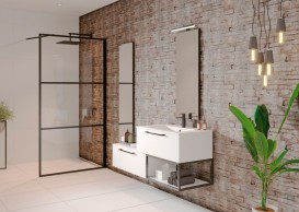 Стенка душевая Riho Grid GB400 100 см черный/прозрачное стекло GB4100000