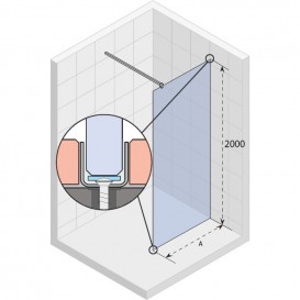 Стенка душевая Riho Scandic S400 Flat 135 см хром/прозрачное стекло GC5320F