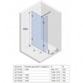 Стінка душова Riho Scandic S402 140 см хром/прозоре скло GC78200