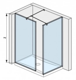 Стенки душевые Jika Cubito Pure Perla Glass серебристый профиль прозрачное стекло H2684260026681