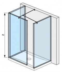 Стенки душевые Jika Cubito Pure Perla Glass серебристый профиль прозрачное стекло H2694200026681