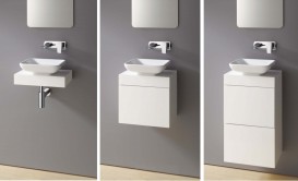 Столешница для раковины KLUDI PLUS  с отверстиями под сифон и смеситель  цвет белый 49CM143