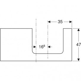 Столешница Geberit One 105x3x47 см вырез справа ДСП серый матовый 505.324.00.7