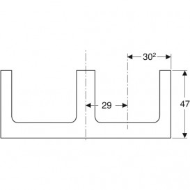 Столешница Geberit One 120x3x47 см с двойным вырезом ДСП орех гикори 505.345.00.6