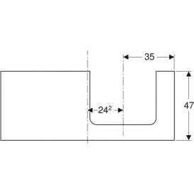 Столешница Geberit One 120x3x47 см вырез справа ДСП серый матовый 505.325.00.7