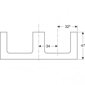 Стільниця Geberit One 135x3x47 см з подвійним вирізом ДСП пісочно-сірий глянсовий 505.286.00.4