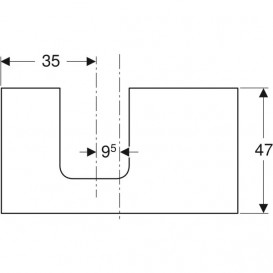 Стільниця Geberit One 90x3x47 см виріз зліва ДСП пісочно-сірий глянсовий 505.293.00.4