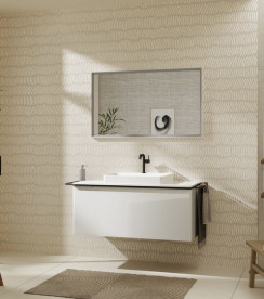 Столешница Hansgrohe Xelu Q 118х55 см с вырезом под раковину 60 см ДСП белый глянцевый 54111050