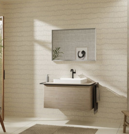 Столешница Hansgrohe Xelu Q 98х55 см с вырезом под раковину 60 см ДСП натуральный дуб 54110230