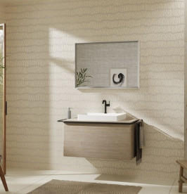 Столешница Hansgrohe Xelu Q 98х55 см с вырезом под раковину 60 см ДСП натуральный дуб 54110230